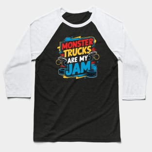 Monster Truck Lover Boy Baseball T-Shirt